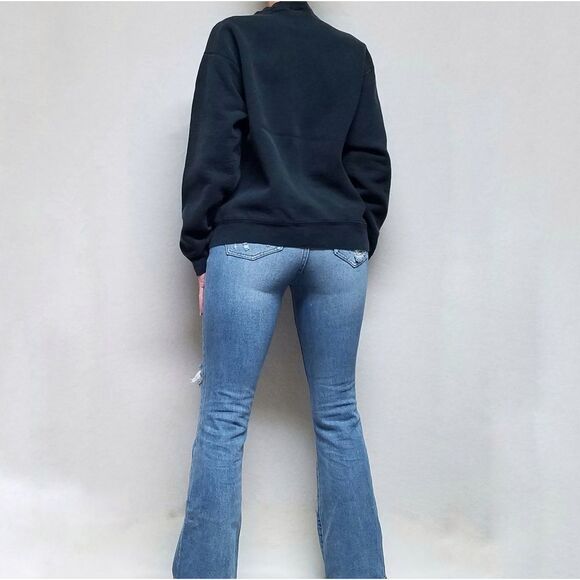 VINTAGE 1980s Front Row Orlando Magic Black Printed USA Made Warm Sweatshirt Med - Picture 4 of 14